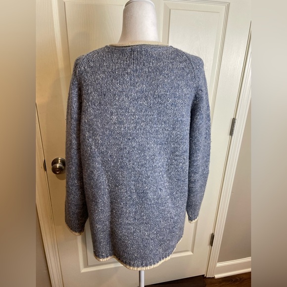 Vintage LL Bean Women's Heather Blue roll neck Sweater XL - Picture 3 of 14